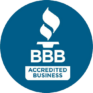 Better Business Bureau Accredited Business logo in a blue circle which links to ProVia Better Business Bureau reviews