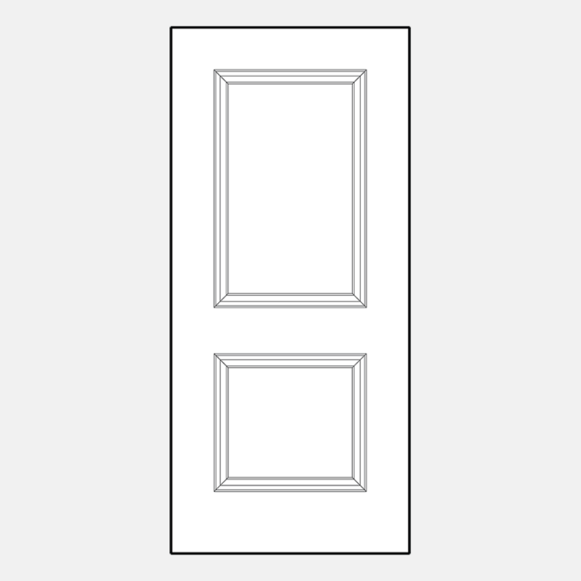 Line art of a ProVia 002 style entry door