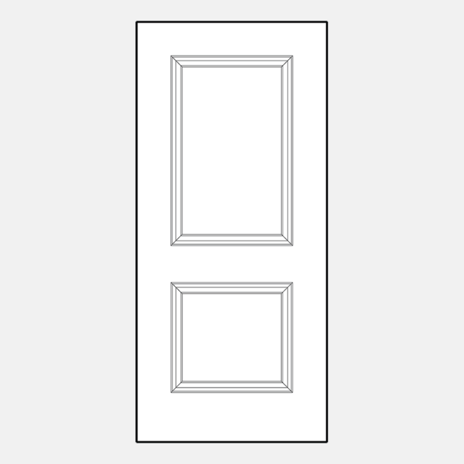 {Line art of a ProVia 002 style entry door}