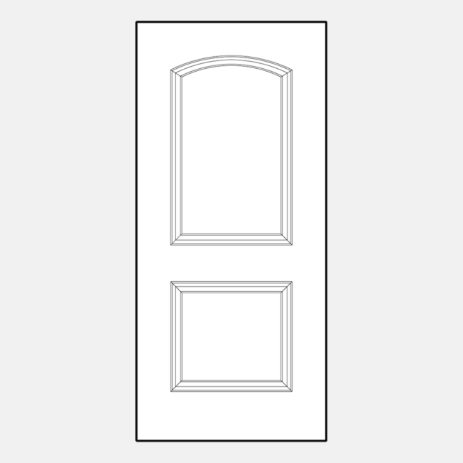 {Line art illustration of a ProVia 002C-437 style entry door}
