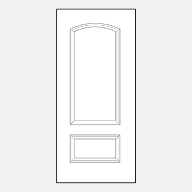 Line art of a ProVia 002c-449 style entry door