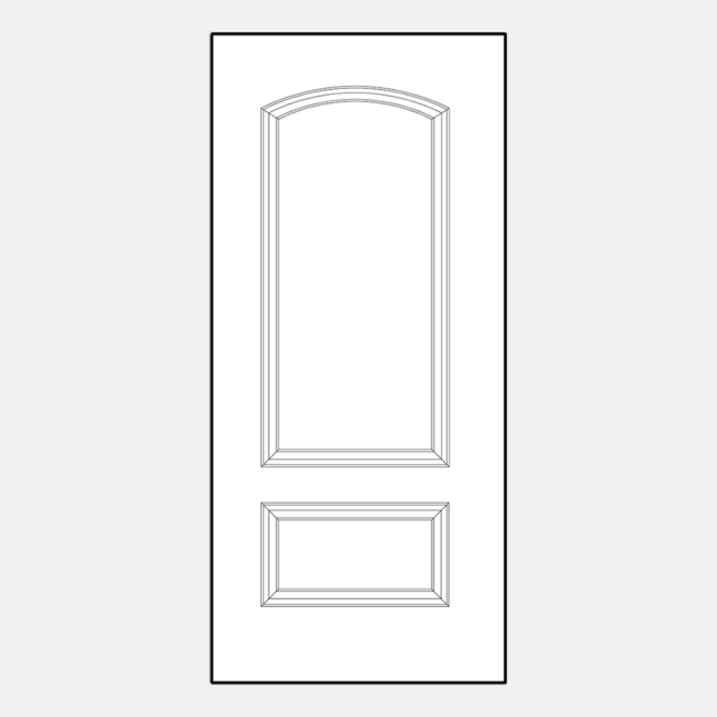 {Line art of a ProVia 002c-449 style entry door}