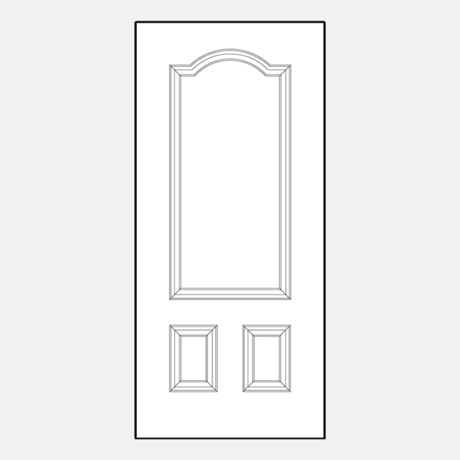 Line art of ProVia entry door style 003