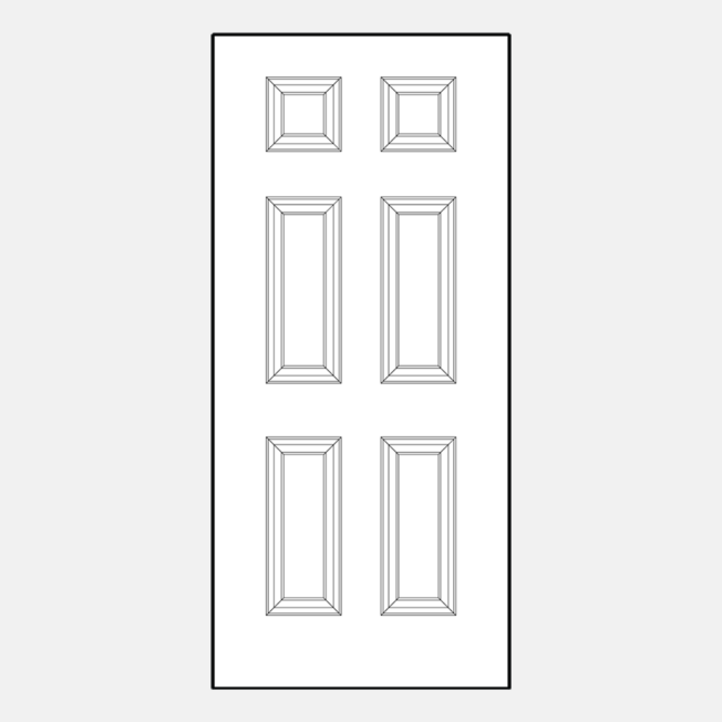 Line art of ProVia entry door style 006