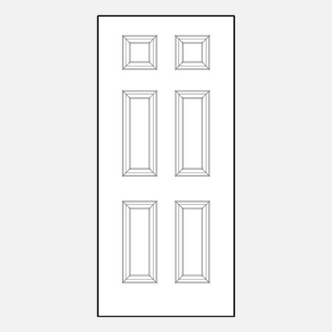 {Line art of ProVia entry door style 006}