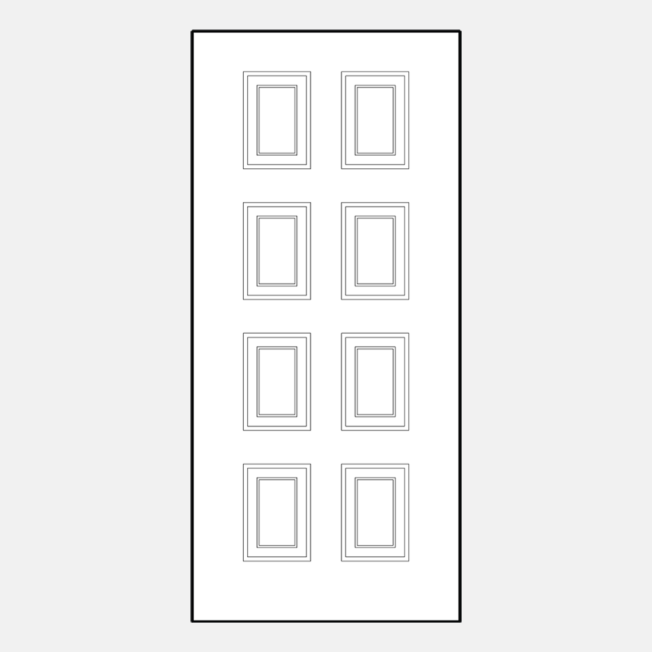{Line art of ProVia colonial style front doors: entry door style 008}