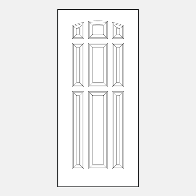 Line art of ProVia entry door style 009