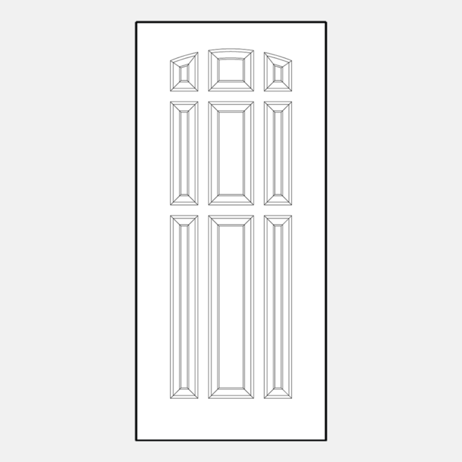 {Line art of ProVia entry door style 009}