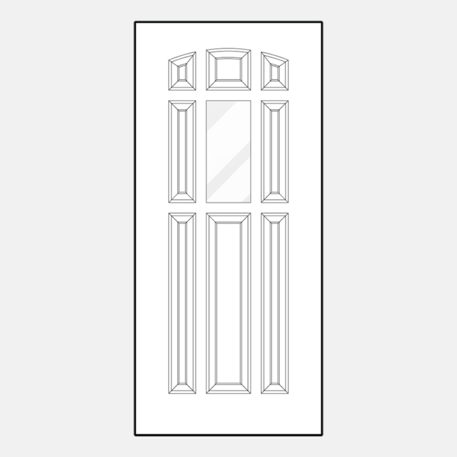 {Line art of ProVia entry door style 110}