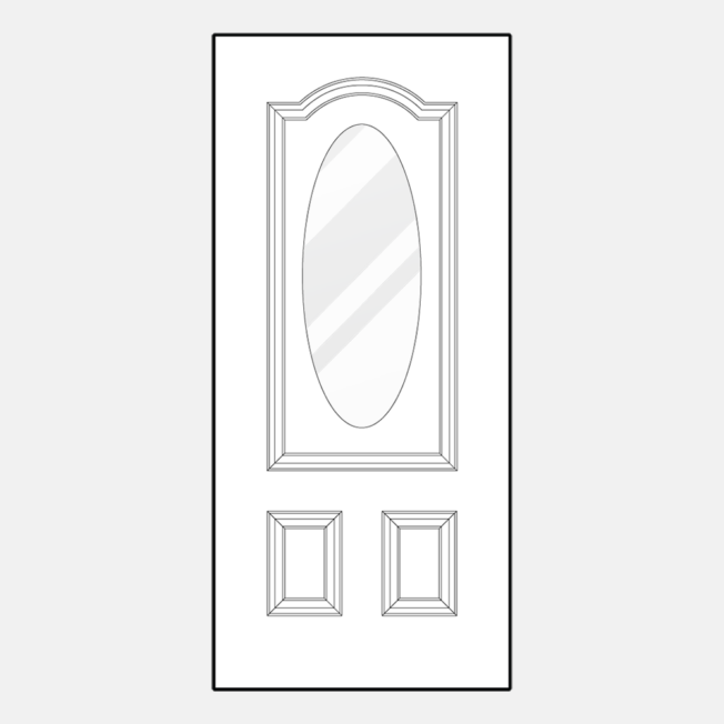 Line art of a 150 style door, example of ProVia colonial style front doors Line art of ProVia colonial style front doors: entry door style 008