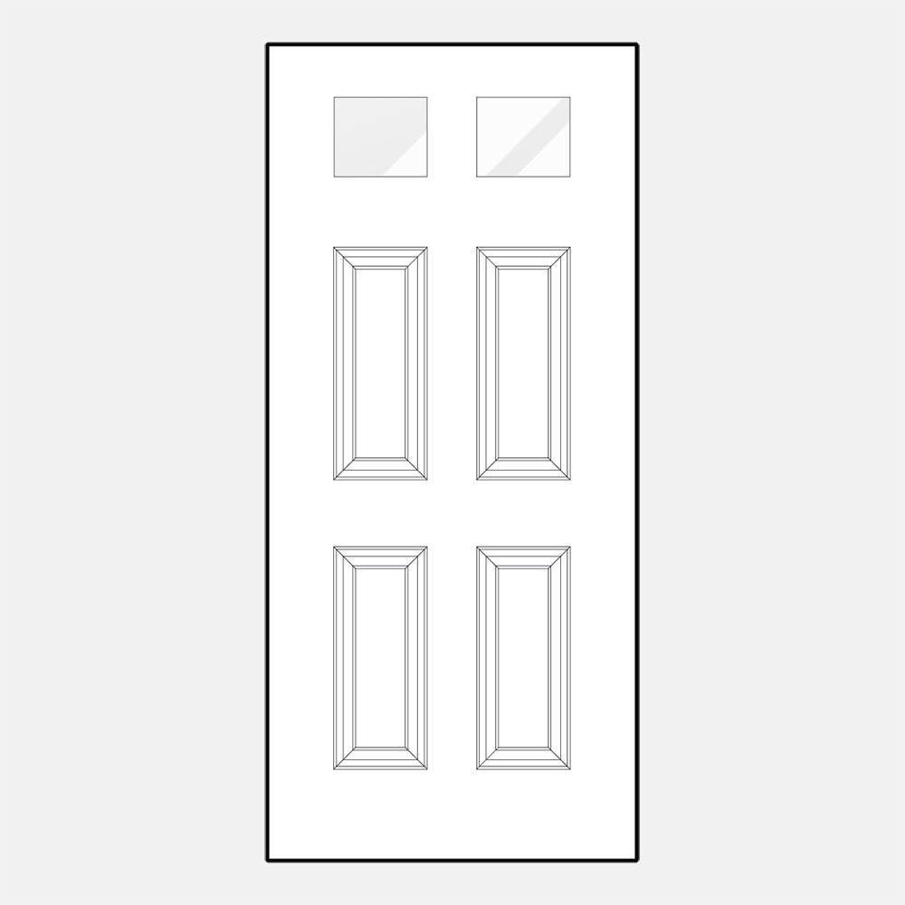 Line illustration of a ProVia 206 style entry door