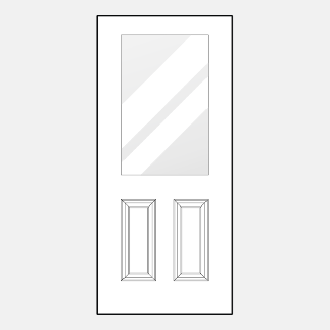 Line art of ProVia entry door style 430-2P