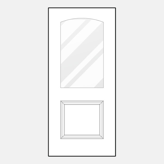 Line art of a ProVia 437-1P style entry door