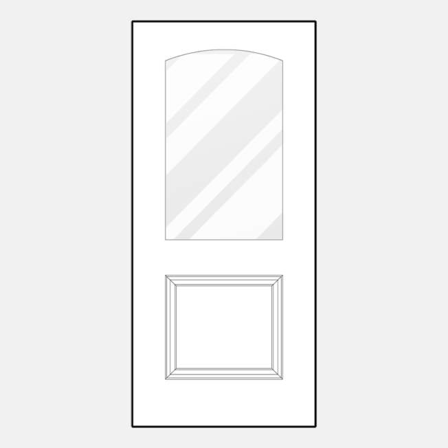 {Line art of a ProVia 437-1P style entry door}