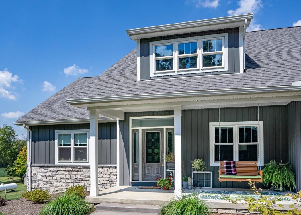 {CedarMAX 8" insulated board & batten siding in the color Nightfall}