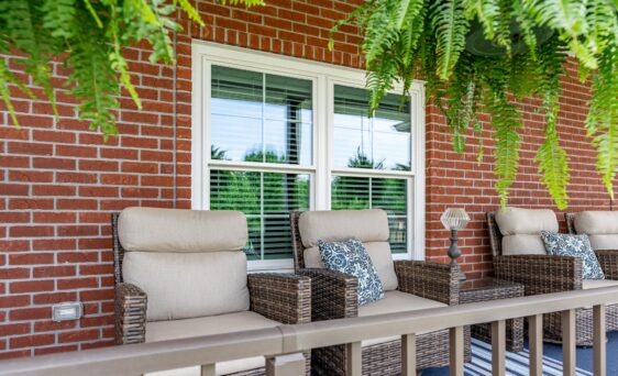 {Endure double hung windows with clear glass and cottage grids}
