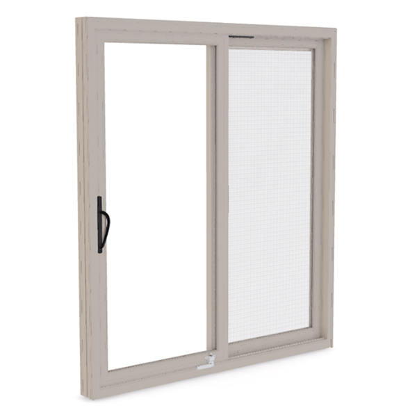 Isolated image of Endure vinyl sliding glass door, example of white vinyl glass sliding doors