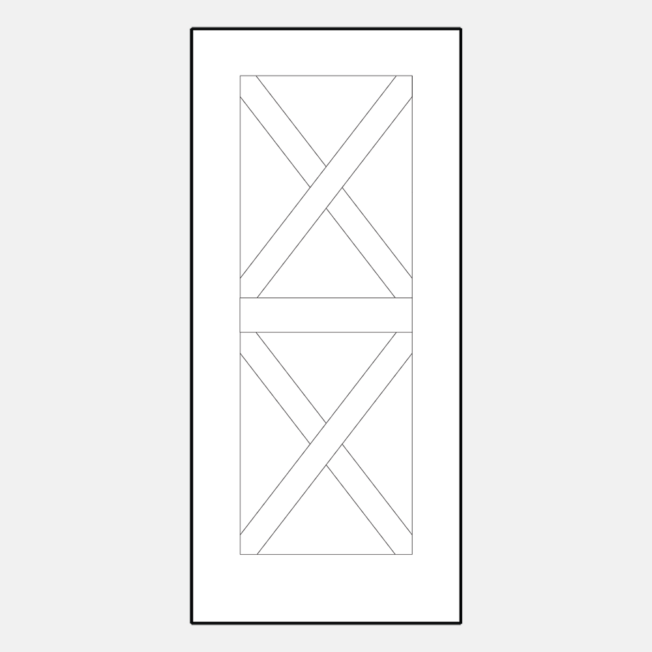 Illustration of ProVia fiberglass fir solid simulated divided panel entry door style 001C-CB-D