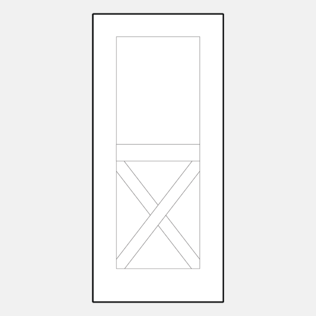 Illustration of ProVia fiberglass fir solid simulated divided panel entry door style 001C-CB-S