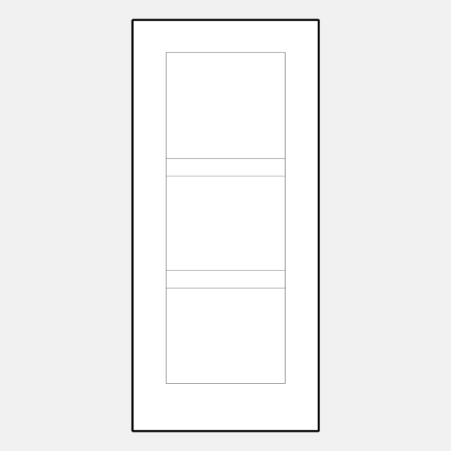 {Illustration of ProVia fiberglass fir solid simulated divided panel entry door style 001C-T3-3P}