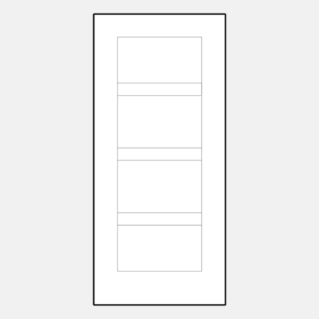 {Illustration of ProVia fiberglass fir solid simulated divided panel entry door style 001C-T3-4P}
