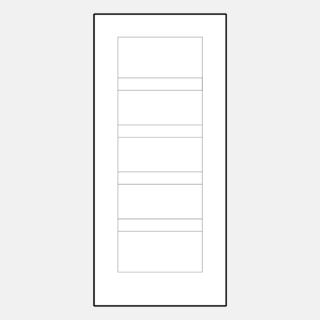{Illustration of ProVia fiberglass fir solid simulated divided panel entry door style 001C-T3-5P}