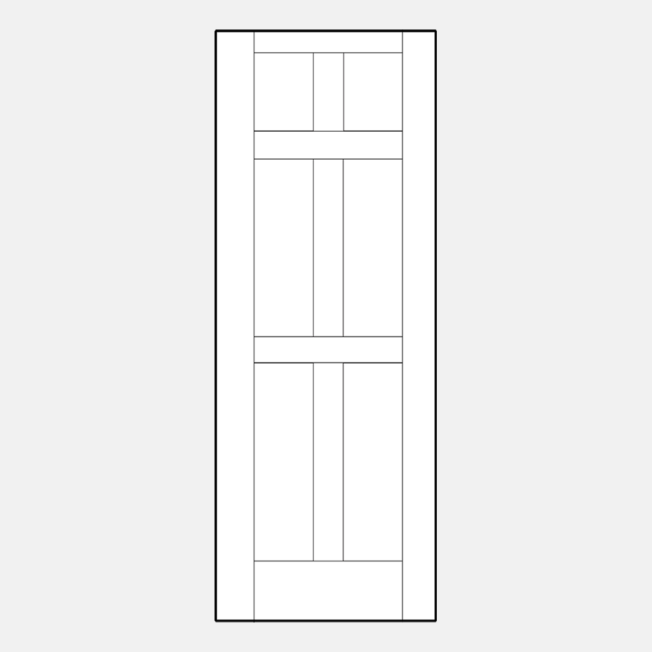 {Illustration of a ProVia 001C-U5-6P style 8 foot entry door}