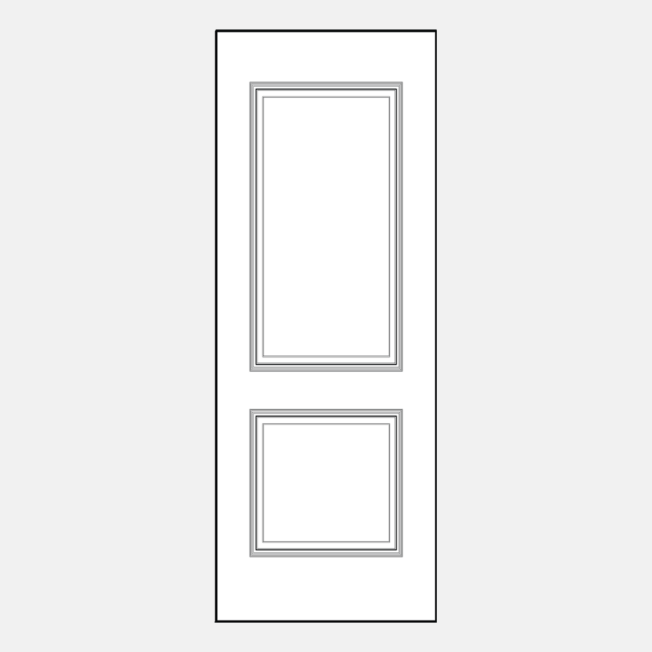 {Line art illustration of a ProVia 002W style 8-foot entry door}
