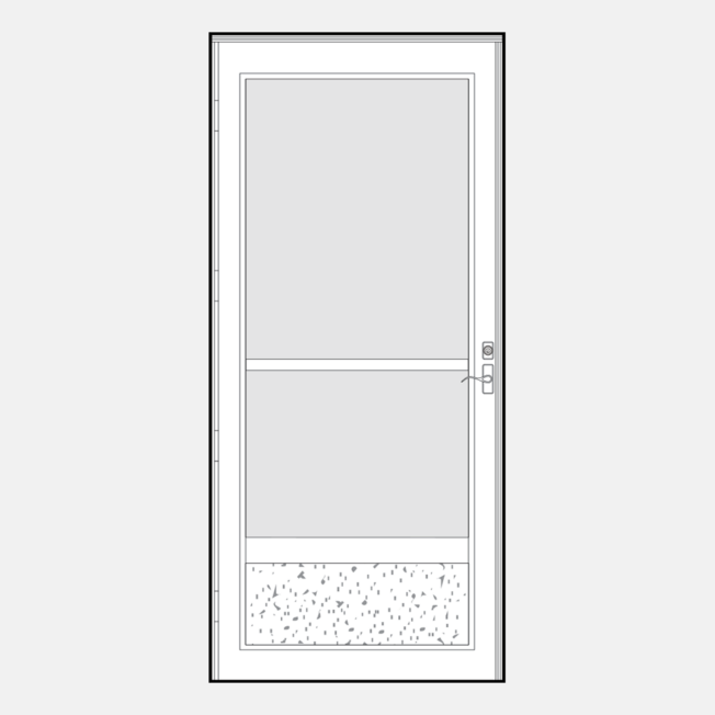 {Line art of a ProVia 089 storm door style}