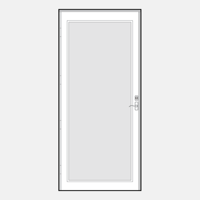 Line art of a ProVia 097 storm door style