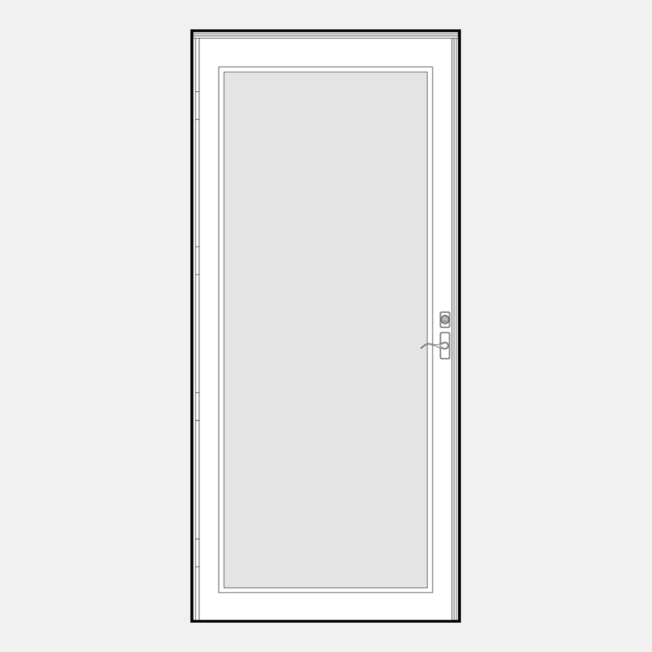 {Line art of a ProVia 097 storm door style}