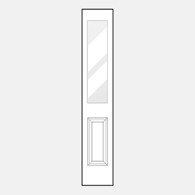 {Line drawing of a ProVia 130 sidelite}