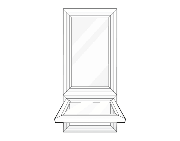 Isolated illustration of a ProVia 2-Lite Third Awning Window