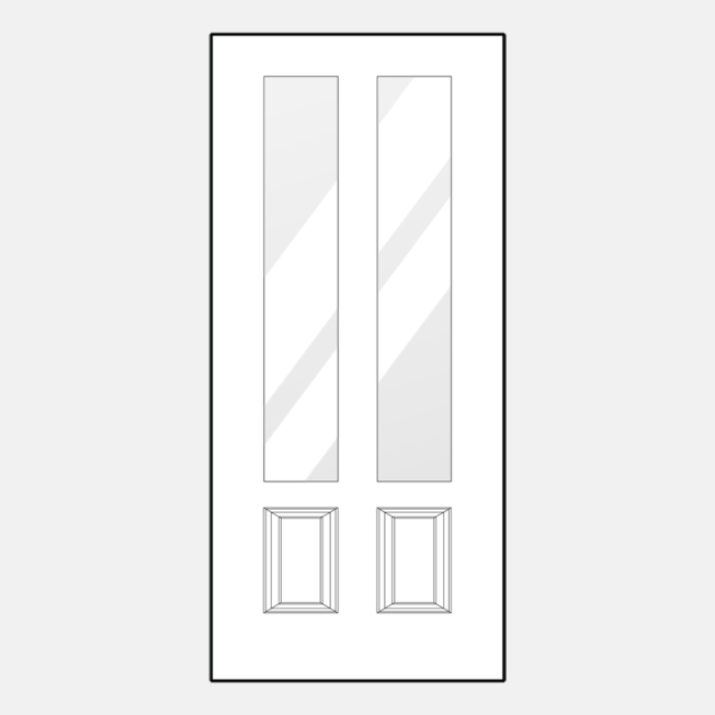 {Line art illustration of a ProVia 240 style entry door}