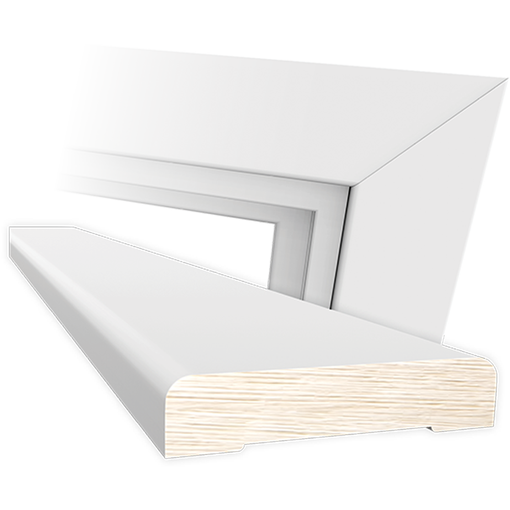 Isolated image of white MasterFit™ window trim with a 3.5