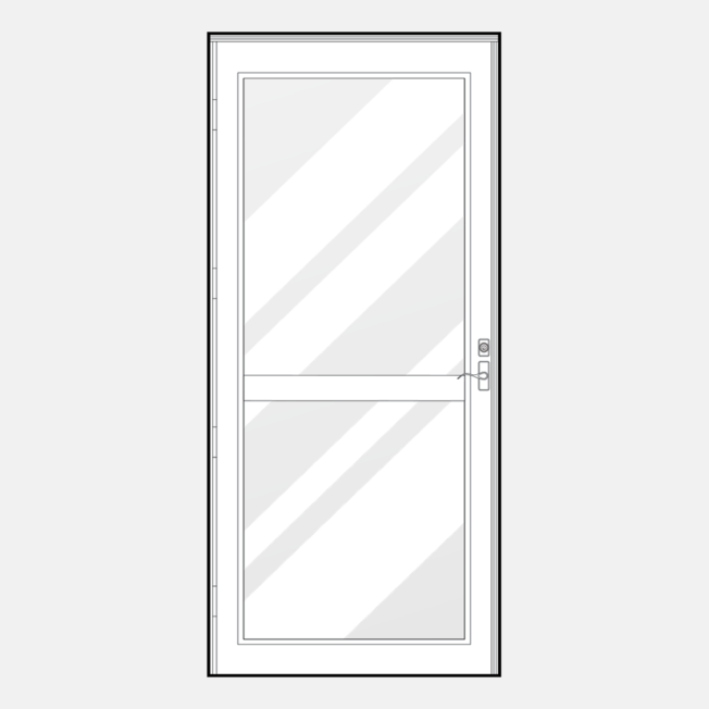 Line art of a ProVia 391 storm door style