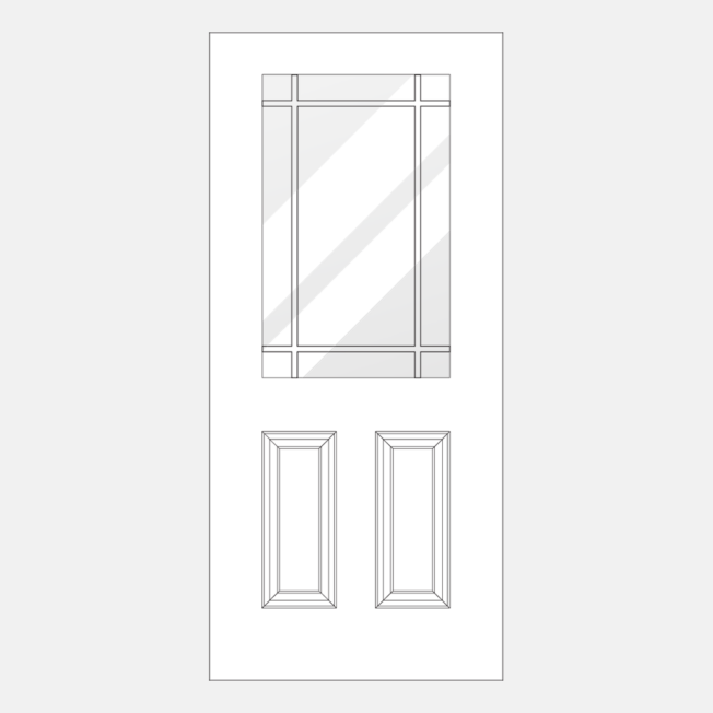 {Line art illustration of a ProVia 430-2P style entry door}