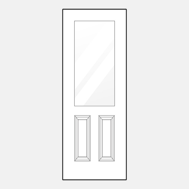 {Line art of ProVia 8-foot entry door style 430-2P}