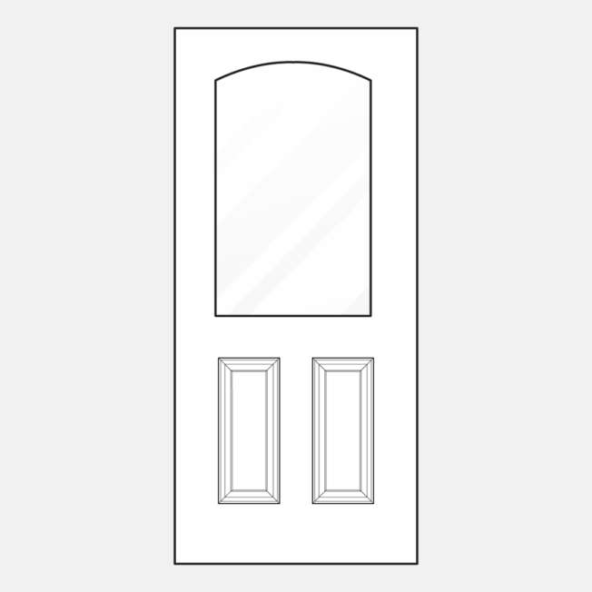 Line art illustration of a ProVia 437-2P style entry door