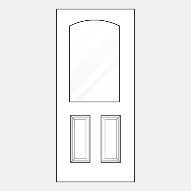 {Line art illustration of a ProVia 437-2P style entry door}