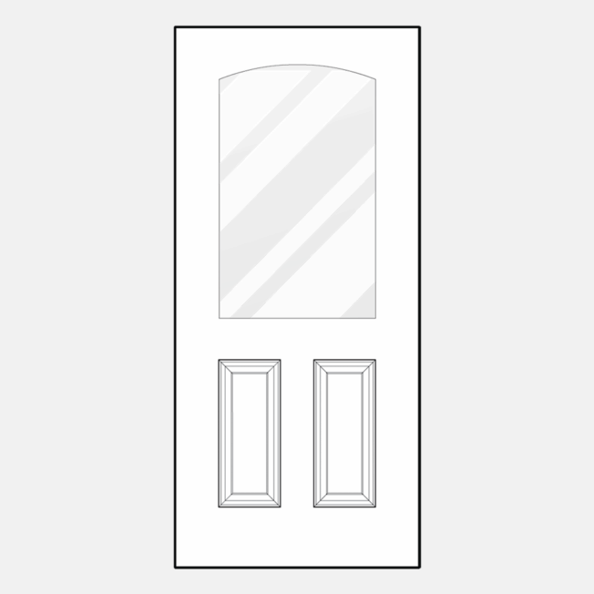 Line art illustration of a ProVia 437-2P style entry door