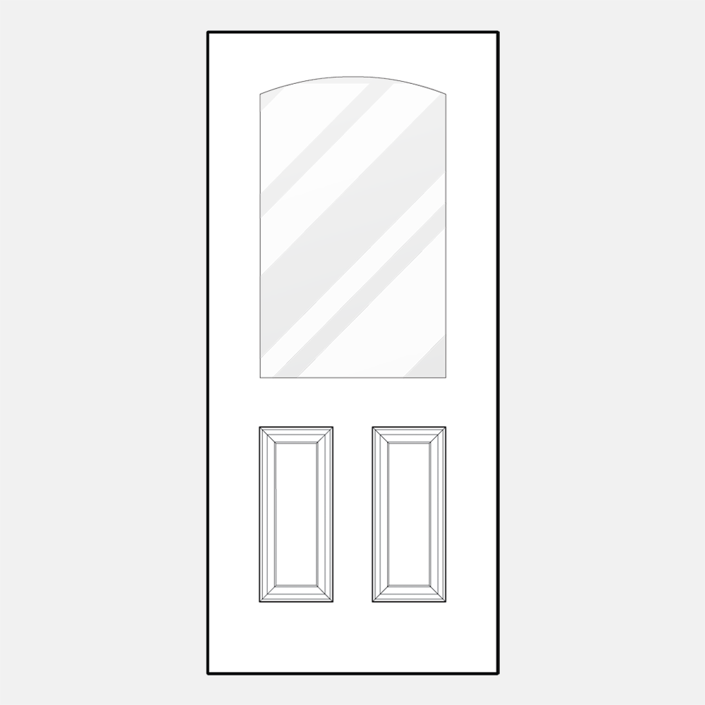 Line art illustration of a ProVia 437-2P style entry door