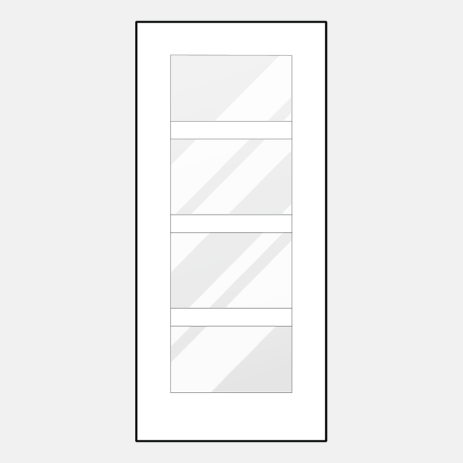 Illustration of ProVia front door with simulated divided lites; style 460-T5-4L front door with glass