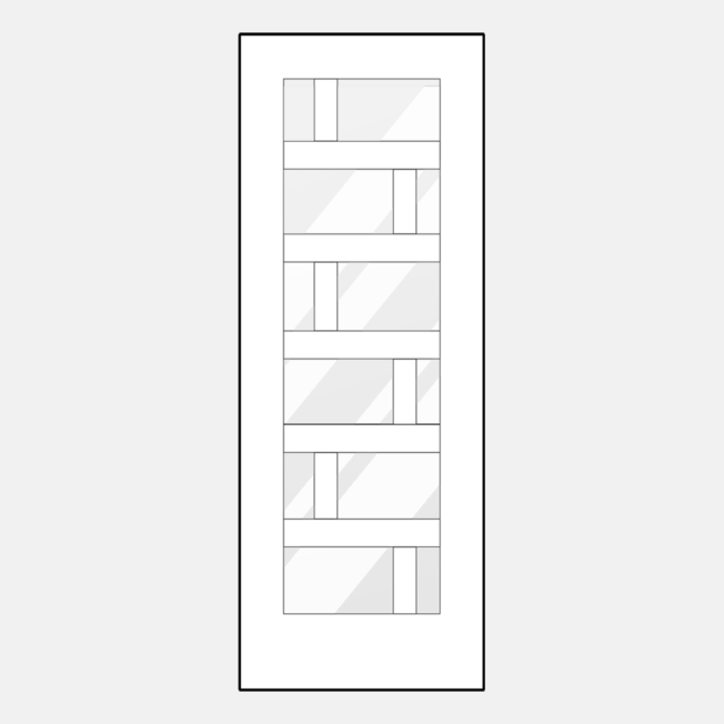 {Illustration of ProVia 8-foot front door with simulated divided lites; style 460-M3}