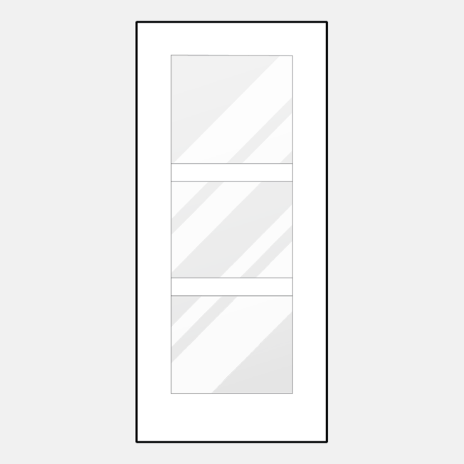 {Illustration of ProVia front door with simulated divided lites; style 460-T3-3L front door with glass}