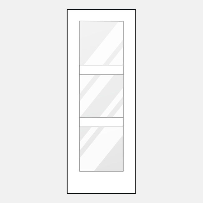 {Illustration of ProVia 8-foot front door with simulated divided lites; style 460-T3-3L 8-foot front door with glass}