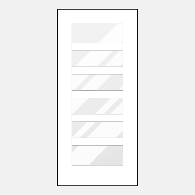 Illustration of ProVia front door with simulated divided lites; style 460-T3-6L front door with glass