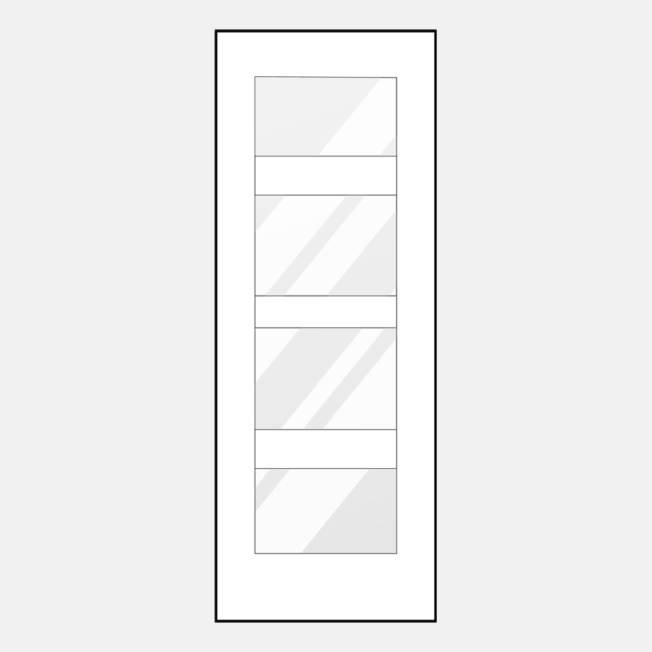 {Illustration of ProVia 8-foot front door with simulated divided lites; style 460-T5-4L with glass}