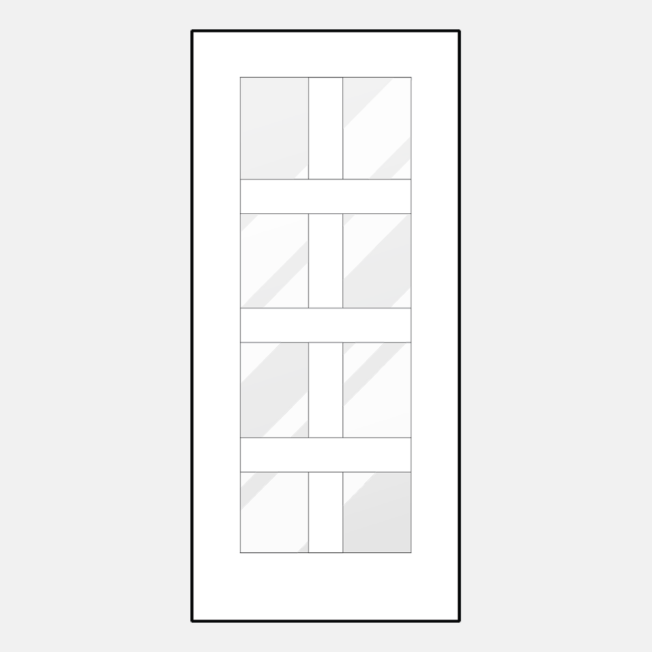 Illustration of ProVia front door with simulated divided lites; style 460-T5-8L front door with glass