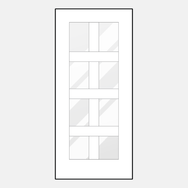 {Illustration of ProVia front door with simulated divided lites; style 460-T5-8L front door with glass}